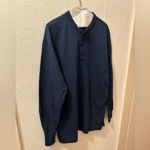L.L. Bean Shirt Men’s Navy Traditional Fit Long Sleeve Henley Pullover Size L